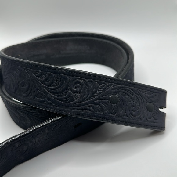 Silver creek black leather top grain southwestern belt size 36 - Picture 1 of 8